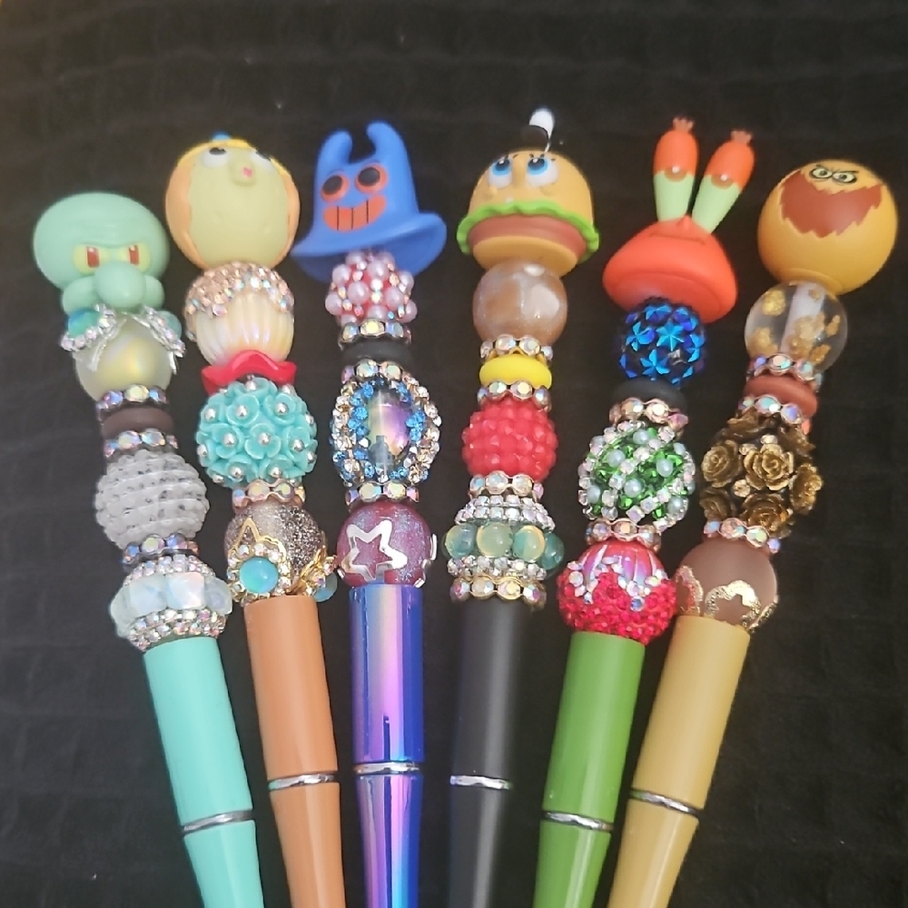 Sponge Bob Beaded Character Pens Set